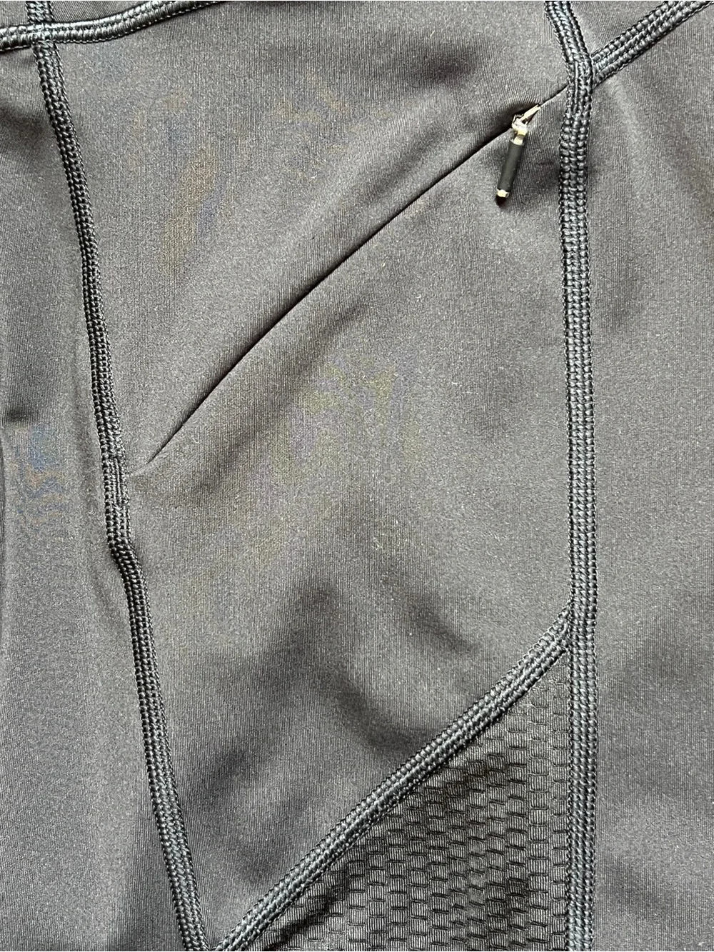 Athleta Black High-Rise Bike Shorts with Zip Pockets